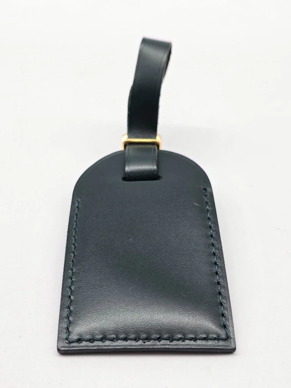 Authentic Louis Vuitton Black Leather Luggage Tag
